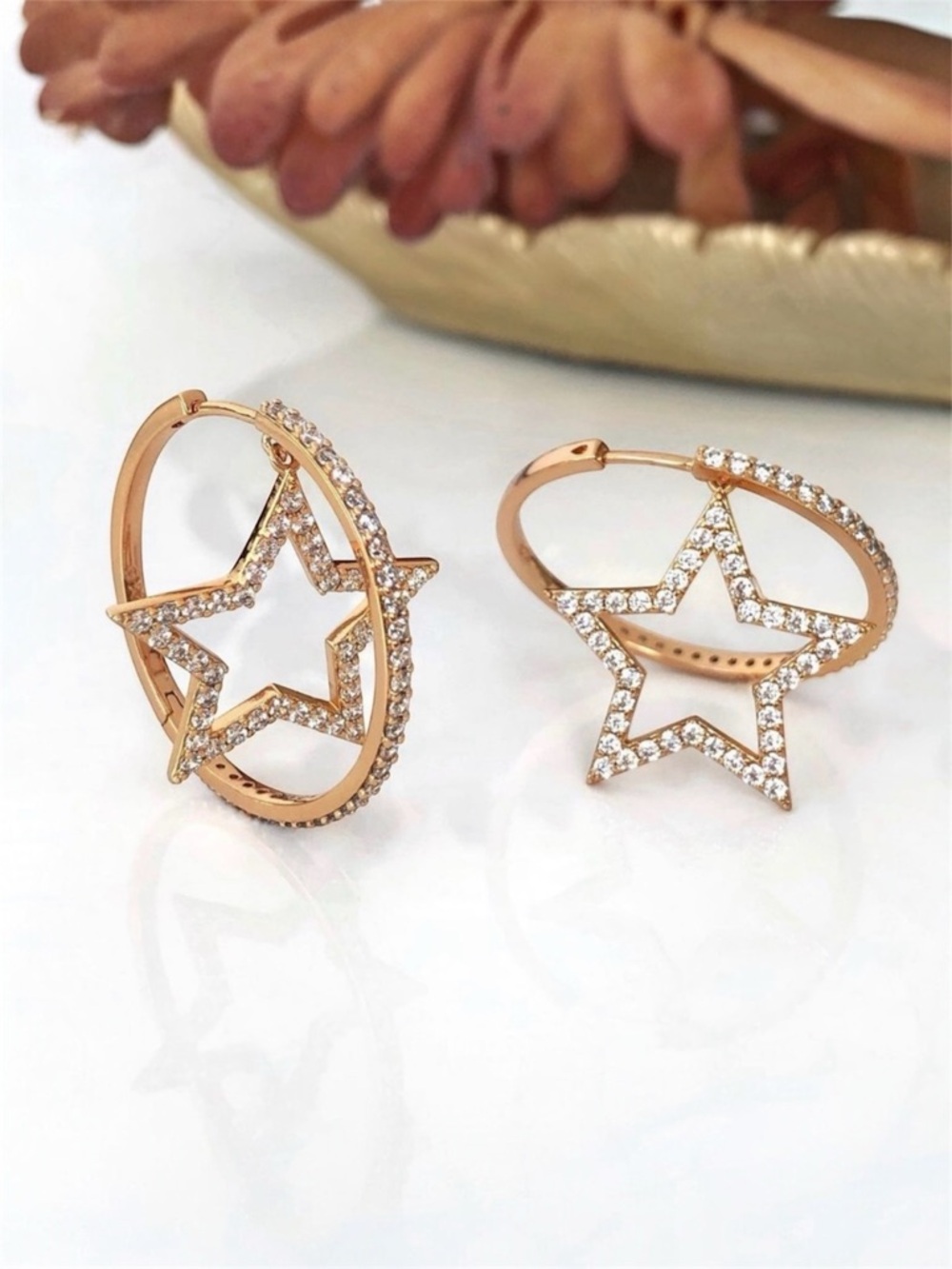 LAST ONE 🔥 Star Hoop Earrings |18K Gold Plated with Zircon